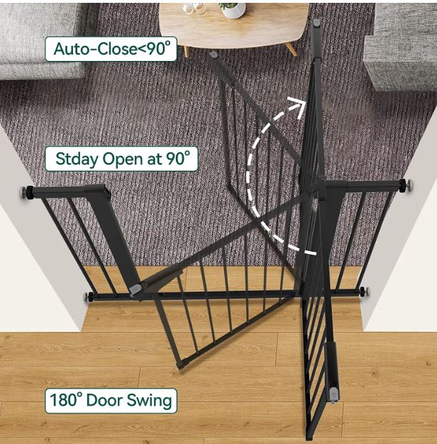 Safe retractable baby door adjustable portable baby gate foldable indoor stair pet kids child 75~82cm wide baby gat