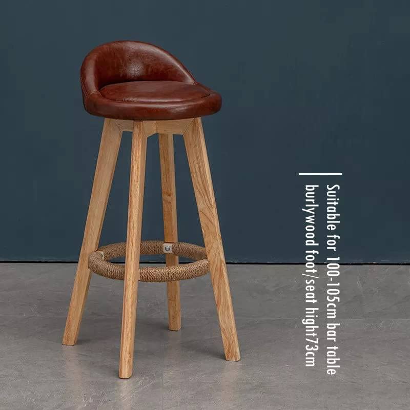 Bar Stool Modern Cafe Chair Dinning High Wooden Chair Restaurant Chairs (coffee pu leather)…