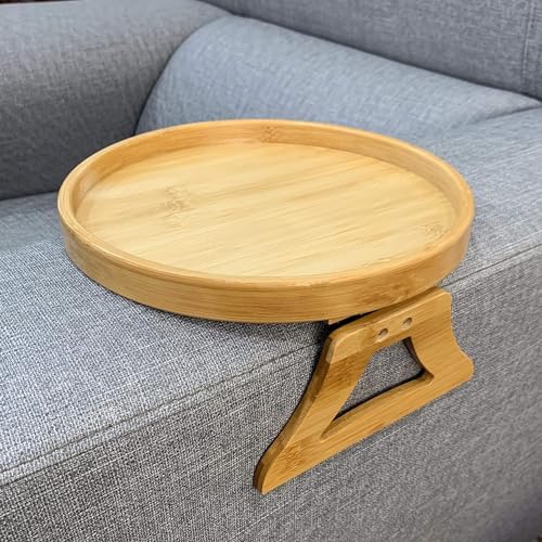 Wooden Clip Tray on Sofa Tray Table Round Sofa Arm Aray