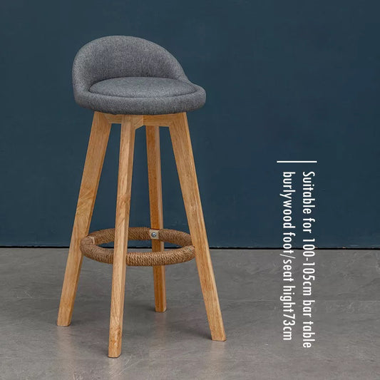 Bar Stool Modern Cafe Chair Dinning High Wooden Chair Restaurant Chairs (polyester grey)…